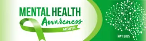 Mental health awareness green ribbon