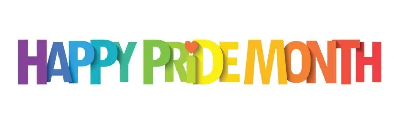 Happy Pride Month in rainbow colors