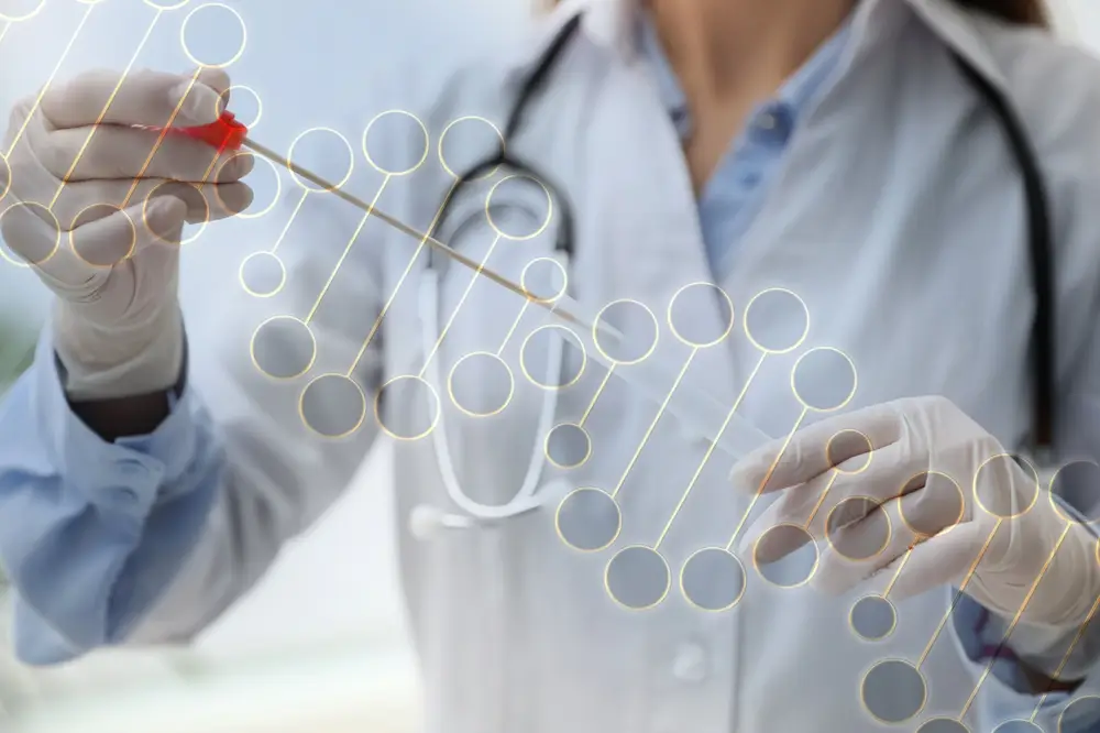 Medical person doing genetic testing